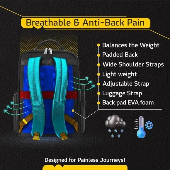 LENZN Durable Leather Laptop Business Backpack - Picture 5 of 9